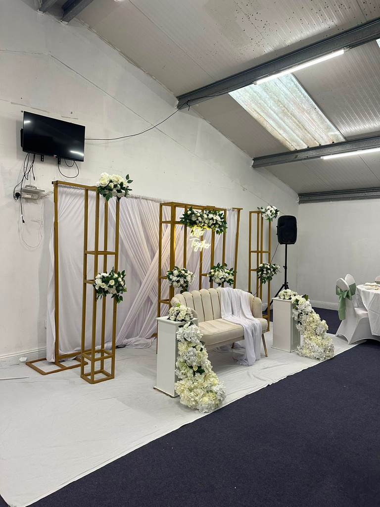 Wide room view of full arch installation